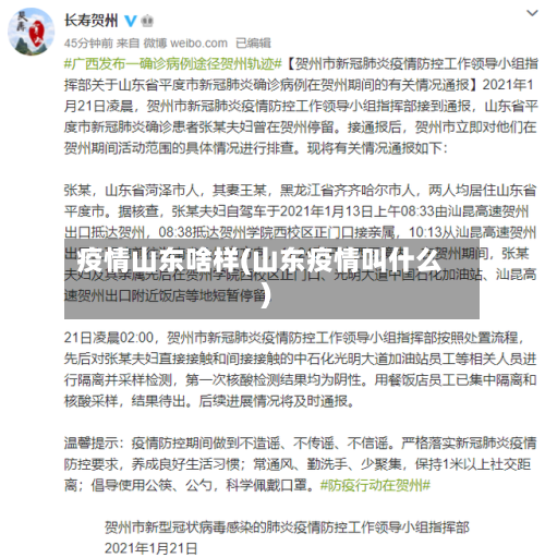 疫情山东啥样(山东疫情叫什么)-第1张图片