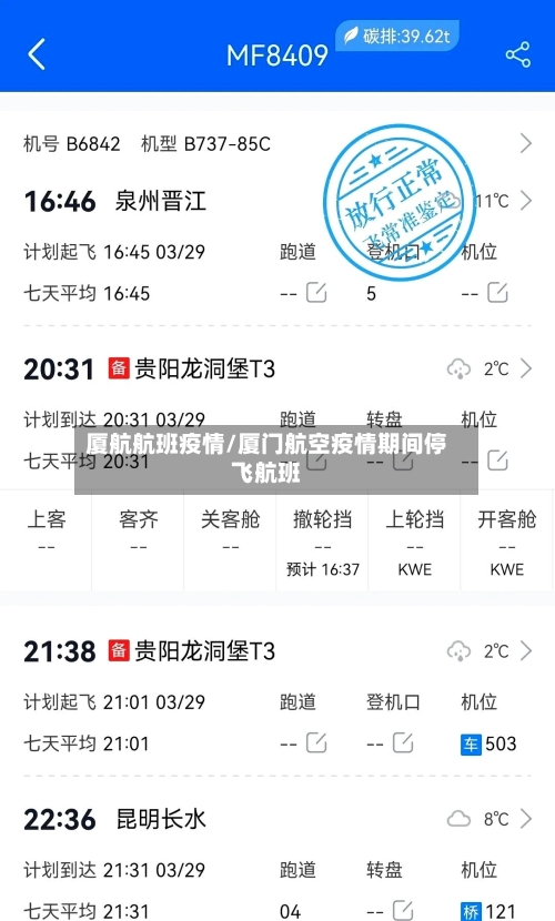 厦航航班疫情/厦门航空疫情期间停飞航班-第2张图片